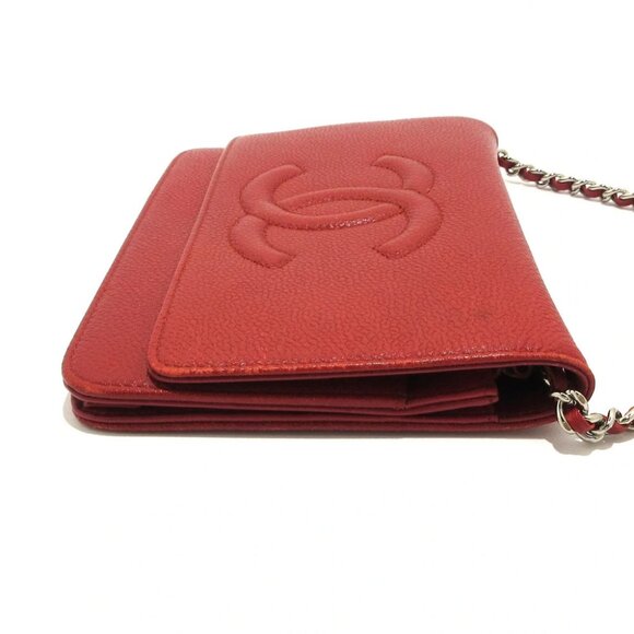 Auth CHANEL - A48654 Red Calfskin Other Style Wallet - Picture 9 of 13